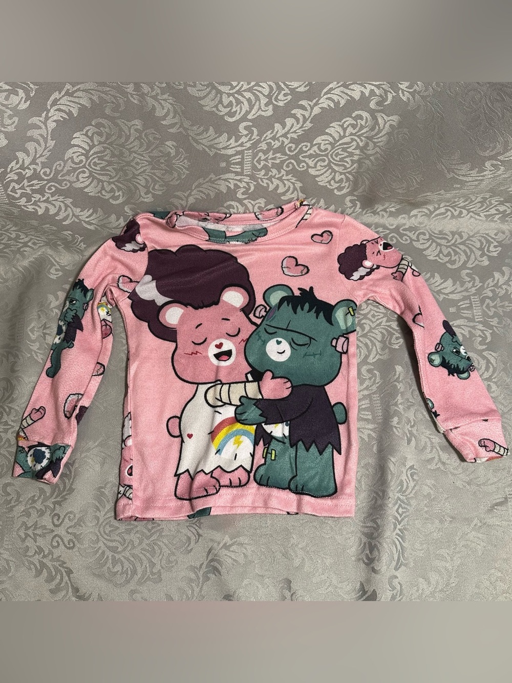 Care Bears x Universal Monsters Toddler Girls Pajama Top Pink Size 3T Halloween